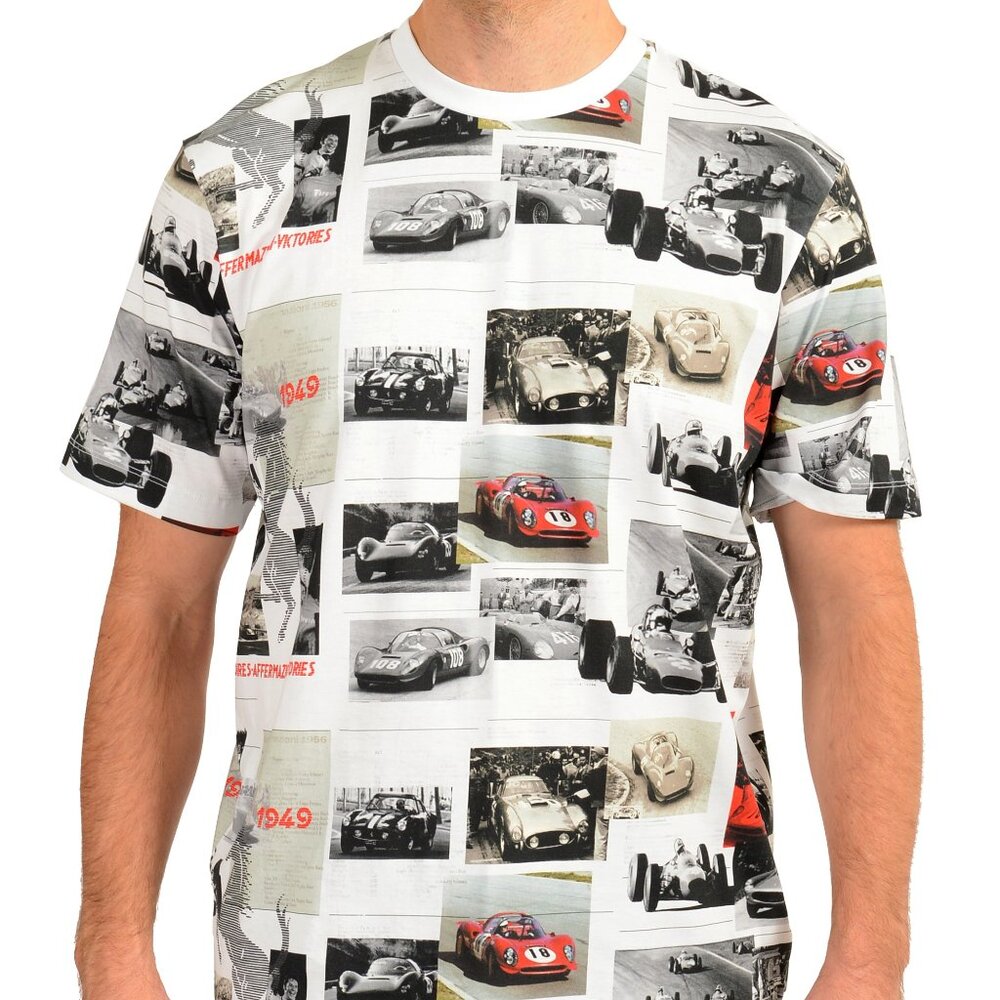 Scuderia Ferrari Men's Multi-Color Printed Cotton Crewneck Short Sleeve T-Shirt